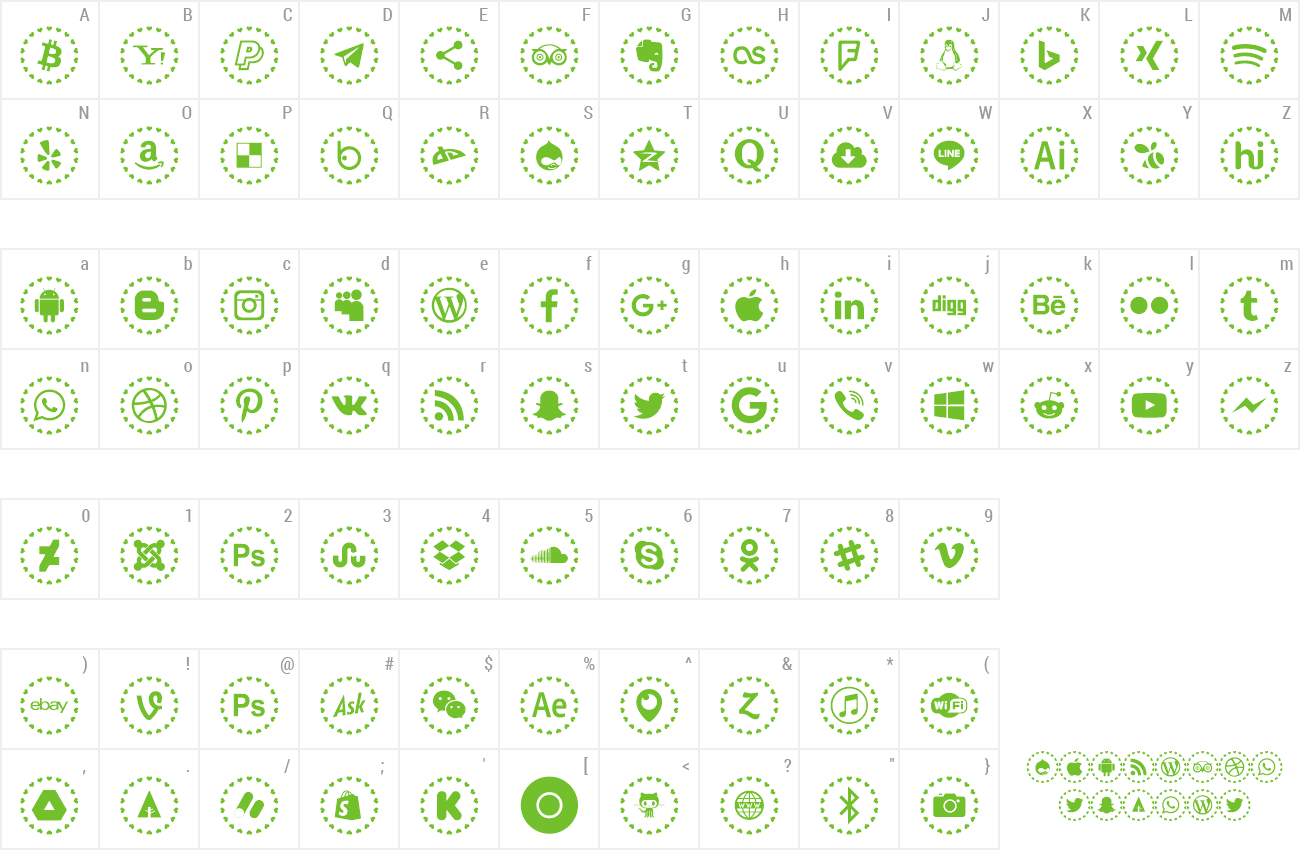 Font Social Networks Colors preview